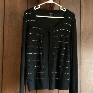 Talbots Sparkly Black Sweater, Size M
